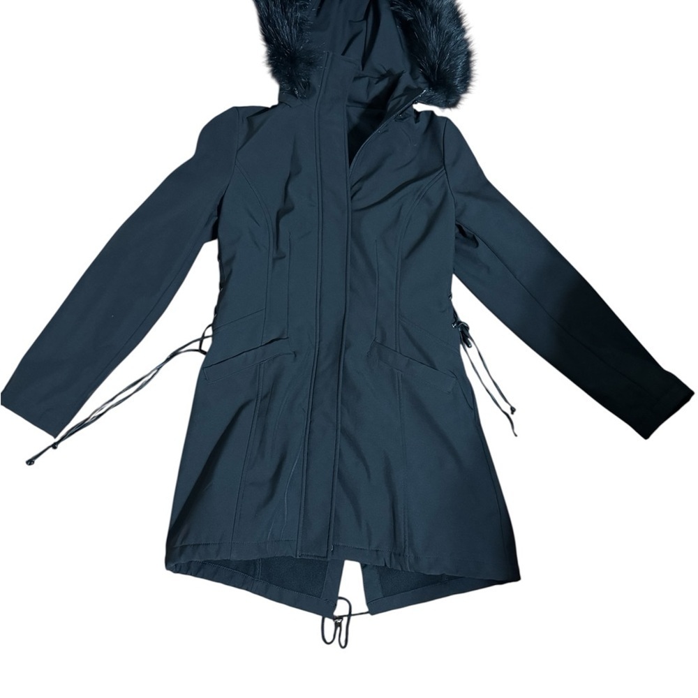 a.n.a Black Utility Jacket with Hood and Drawstring